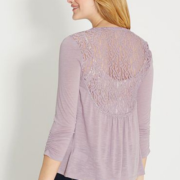 Maurices Lavender Lace Cardigan 